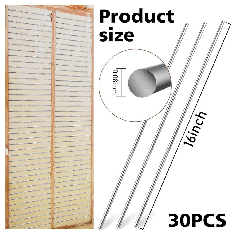 U0U 16 Inch Insulation Support Wire,30 Pcs Insulation Hangers Bracket Metal Support Rods,Stainless Steel Metal Insulated Wire for Attic,Garage,Ceiling Insulation (30, 16inch) - Image 2